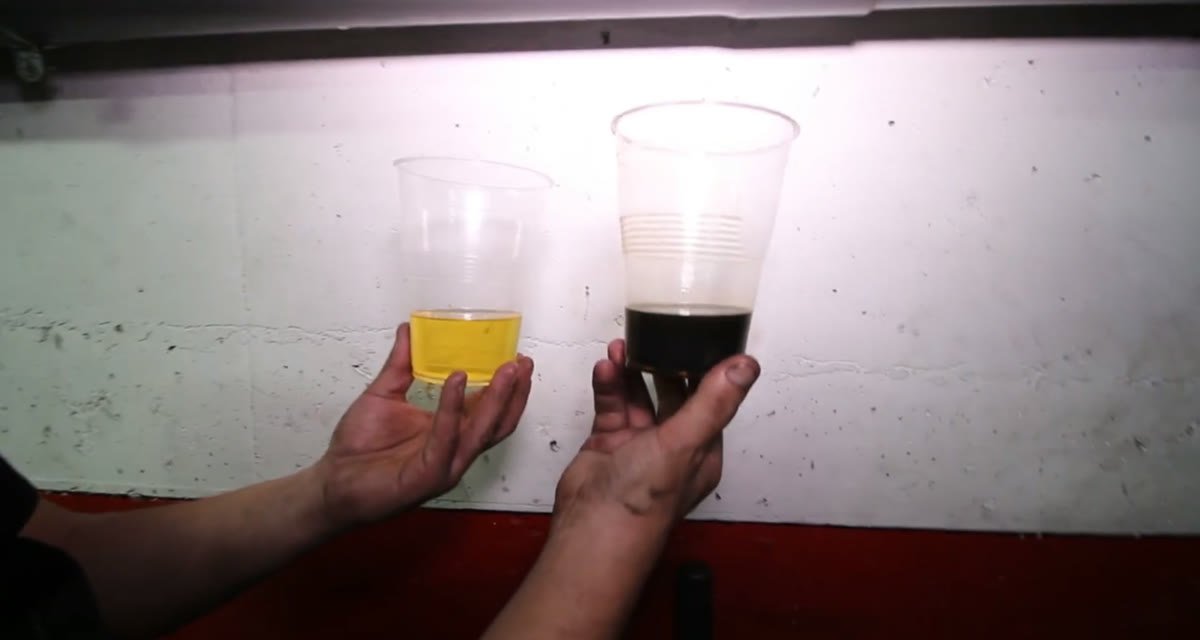 Comparación entre el aceite nuevo y el aceite usado de la caja S-Tronic